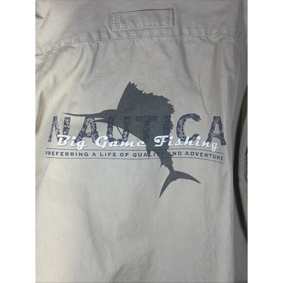 Nautica Shacket Jacket Pullover 1/4 Zip Shirt Big Game Fishing Mens LARGE VTG 90 - Picture 11 of 11